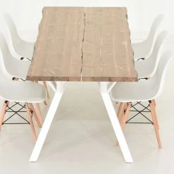 Veke Lana-Elea 6-hengen Ruokailuryhmä Antiikkipetsattu/valkoinen -Veke Myymälä Veke Lana Elea ruokailuryhma 6 hengen antiikkipetsattu valkoinen 4 2