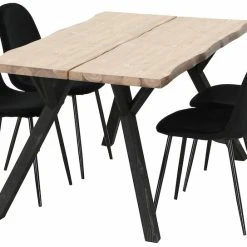 Veke Lana-Furia 4-hengen Ruokailuryhmä Antiikki/musta -Veke Myymälä Veke Lana Furia ruokailuryhma 4 hengen antiikki musta 3 1