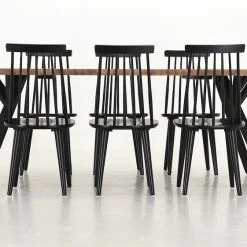 Veke Lana-Lotta 6-hengen Ruokailuryhmä, Musta/antiikkipetsattu