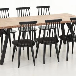 Veke Lana-Lotta 6-hengen Ruokailuryhmä, Musta/antiikkipetsattu -Veke Myymälä Veke Lana Lotta 6 hengen ruokailuryhma musta antiikkipetsattu 1 1