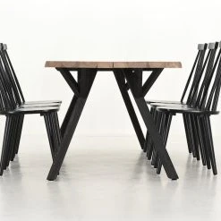 Veke Lana-Lotta 6-hengen Ruokailuryhmä, Musta/antiikkipetsattu -Veke Myymälä Veke Lana Lotta 6 hengen ruokailuryhma musta antiikkipetsattu 4 0