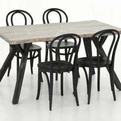 Veke Lana-Skara 4-hengen Ruokailuryhmä Savunharmaa/mus/musta