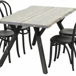 Veke Lana-Skara 4-hengen Ruokailuryhmä Savunharmaa/mus/musta -Veke Myymälä Veke Lana Skara 4 hengen ruokailuryhma savunharmaa mus musta 3 1