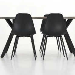 Veke Lana-Syli 4-hengen Ruokailuryhmä Musta/savunharmaa