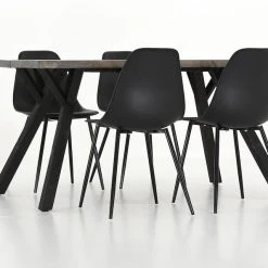 Veke Lana-Syli 4-hengen Ruokailuryhmä Musta/savunharmaa -Veke Myymälä Veke Lana Syli 4 hengen ruokailuryhma musta savunharmaa 1 0