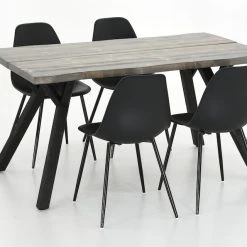 Veke Lana-Syli 4-hengen Ruokailuryhmä Musta/savunharmaa -Veke Myymälä Veke Lana Syli 4 hengen ruokailuryhma musta savunharmaa 1 1