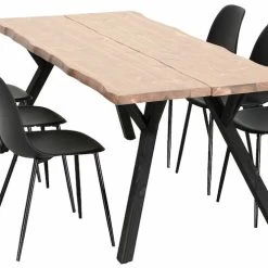 Veke Lana-Syli 6-hengen Ruokailuryhmä Musta/antiikkipetsattu -Veke Myymälä Veke Lana Syli 6 hengen ruokailuryhma musta antiikkipetsattu 3 1