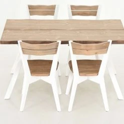 Veke Lana 4-hengen Ruokailuryhmä, Antiikkipetsattu/valkoinen -Veke Myymälä Veke Lana ruokailuryhma 4 hengen antiikkipetsattu valkoinen 0 2