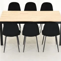 Veke Moona-Furia 6-hengen Ruokailuryhmä Koivu/musta/musta -Veke Myymälä Veke Moona Furia ruokailuryhma 6 hengen musta koivu musta 0 2