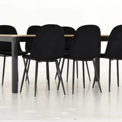 Veke Moona-Furia 6-hengen Ruokailuryhmä Koivu/musta/musta -Veke Myymälä Veke Moona Furia ruokailuryhma 6 hengen musta koivu musta 1 0