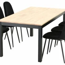 Veke Moona-Furia 6-hengen Ruokailuryhmä Koivu/musta/musta -Veke Myymälä Veke Moona Furia ruokailuryhma 6 hengen musta koivu musta 3 1