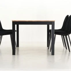 Veke Moona-Furia 6-hengen Ruokailuryhmä Koivu/musta/musta -Veke Myymälä Veke Moona Furia ruokailuryhma 6 hengen musta koivu musta 4 0