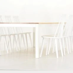 Veke Moona-Lotta 8-hengen Ruokailuryhmä Koivu/valkoinen -Veke Myymälä Veke Moona Lotta 8 hengen ruokailuryhma koivu valkoinen 3 0