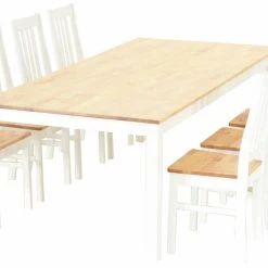 Veke Moona 8-hengen Ruokailuryhmä Valkoinen/koivu -Veke Myymälä Veke Moona 8 hengen ruokailuryhma valkoinen koivu 3 1