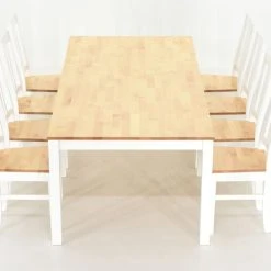 Veke Moona 8-hengen Ruokailuryhmä Valkoinen/koivu -Veke Myymälä Veke Moona 8 hengen ruokailuryhma valkoinen koivu 4 2