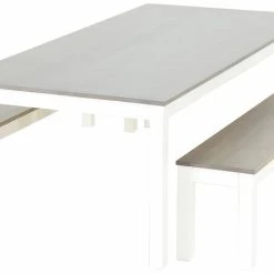 Veke Moona Ruokailuryhmä Penkeillä 8-hengen Koivu/musta -Veke Myymälä Veke Moona ruokailuryhma penkeilla 8 hengen harmaa valkoinen 3 1