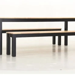 Veke Moona Ruokailuryhmä Penkeillä 8-hengen Koivu/musta