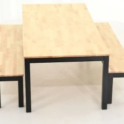 Veke Moona Ruokailuryhmä Penkeillä 8-hengen Koivu/musta -Veke Myymälä Veke Moona ruokailuryhma penkeilla 8 hengen musta koivu 4 2