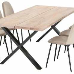 Veke Orvo-Furia 6-hengen Ruokailuryhmä Valkoöljytty Tammi/beige -Veke Myymälä Veke Orvo Furia 6 hengen ruokailuryhma valkooljytty tammi beige 3 1