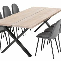 Veke Orvo-Furia 8-hengen Ruokailuryhmä Valkoöljytty Tammi/tummanharmaa -Veke Myymälä Veke Orvo Furia 8 hengen ruokailuryhma valkooljytty tammi tummanharmaa 3 1