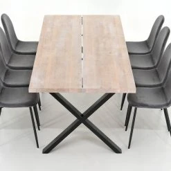 Veke Orvo-Furia 8-hengen Ruokailuryhmä Valkoöljytty Tammi/tummanharmaa -Veke Myymälä Veke Orvo Furia 8 hengen ruokailuryhma valkooljytty tammi tummanharmaa 4 2