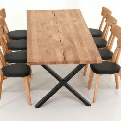 Veke Orvo-Koto 8-hengen Ruokailuryhmä öljytty Tammi -Veke Myymälä Veke Orvo Koto 8 hengen ruokailuryhma oljytty tammi 4 2