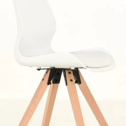 Veke Puuteri Tuoli Valkoinen, Puunväriset Jalat