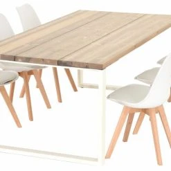 Veke Ruska-Salla 6-hengen Ruokailuryhmä Antiikkipetsattu/valk/valk -Veke Myymälä Veke Ruska Salla 6 hengen ruokailuryhma manty valk valk 3 1