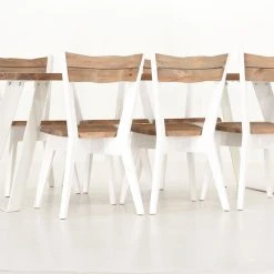 Veke Triangel-Lana 6-hengen Ruokailuryhmä, Antiikkipetsattu/valkoinen -Veke Myymälä Veke Triangel Lana ruokailuryhma 6 hengen antiikkipetsattu valkoinen 1 0