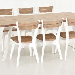 Veke Triangel-Lana 6-hengen Ruokailuryhmä, Antiikkipetsattu/valkoinen -Veke Myymälä Veke Triangel Lana ruokailuryhma 6 hengen antiikkipetsattu valkoinen 1 1