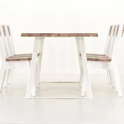 Veke Triangel-Lana 6-hengen Ruokailuryhmä, Antiikkipetsattu/valkoinen -Veke Myymälä Veke Triangel Lana ruokailuryhma 6 hengen antiikkipetsattu valkoinen 4 0