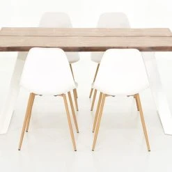 Veke Triangel-Syli 4-hengen Ruokailuryhmä Valkoinen/antiikkipetsattu -Veke Myymälä Veke Triangel Syli 4 hengen ruokailuryhma valkoinen antiikkipetsattu 0 1