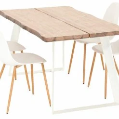 Veke Triangel-Syli 4-hengen Ruokailuryhmä Valkoinen/antiikkipetsattu -Veke Myymälä Veke Triangel Syli 4 hengen ruokailuryhma valkoinen antiikkipetsattu 3 1