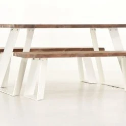 Veke Triangel Lankku Penkkiryhmä 4-hengen Antiikkipetsattu/valkoinen -Veke Myymälä Veke Triangel lankku penkkiryhma 4 hengen antiikkipetsattu valkoinen 1 0