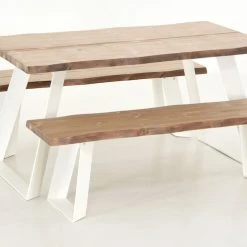 Veke Triangel Lankku Penkkiryhmä 4-hengen Antiikkipetsattu/valkoinen -Veke Myymälä Veke Triangel lankku penkkiryhma 4 hengen antiikkipetsattu valkoinen 1 1