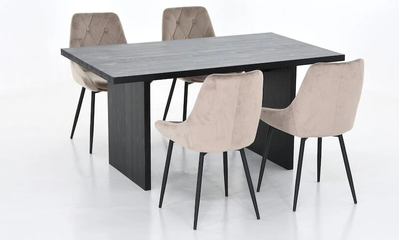Veke Tyvi-Alberton 4-hengen Ruokailuryhmä Hiili/beige 3 Veke Tyvi-Alberton 4-hengen Ruokailuryhmä Hiili/beige
