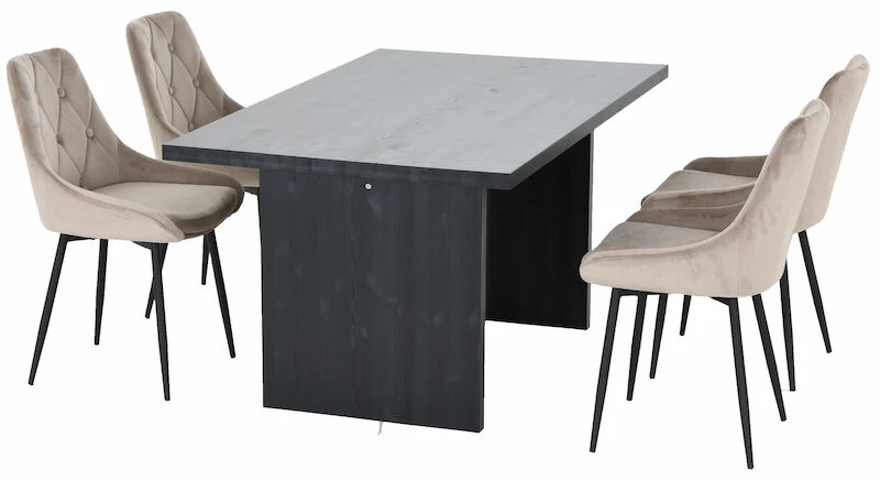 Veke Tyvi-Alberton 4-hengen Ruokailuryhmä Hiili/beige 7 Veke Tyvi-Alberton 4-hengen Ruokailuryhmä Hiili/beige - Image 5