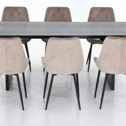 Veke Tyvi-Alberton 6-hengen Ruokailuryhmä Hiili/beige -Veke Myymälä Veke Tyvi Alberton 6 hengen ruokailuryhma hiili beige 0 1