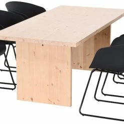 Veke Tyvi-Seattle 6-hengen Ruokailuryhmä Hiekka/musta -Veke Myymälä Veke Tyvi Seattle 6 hengen ruokailuryhma hiekka musta 3 1