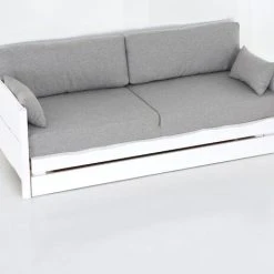 Veke Village 3-istuttava Vuodesohvapaketti Valkoinen/harmaa -Veke Myymälä Veke Village laveripaketti 3 istuttava valkoinen patjasarjalla 1 2