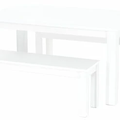 Veke Vuono-Moona 4-hengen Ruokailuryhmä Penkeillä Valkoinen -Veke Myymälä Veke Vuono Moona ruokailuryhma penkeilla 4 hengen valkoinen 1 1