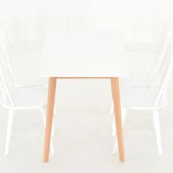 Veke Vojens-Lotta 4-hengen Ruokailuryhmä Valkoinen/luonnonväri -Veke Myymälä Vojens Lotta 4 hengen ruokailuryhma valkoinen luonnonvari 4 2