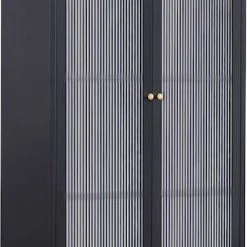 Veke Alvar Korkea Vitriini 80x35 Cm Musta