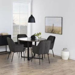 Ei Brändiä Amble Pyöreä Ruokapöytä Ø110 Cm Ruskea Marmori -Veke Myymälä amble pyorea ruokapoyta 110cm ruskea marmori 3