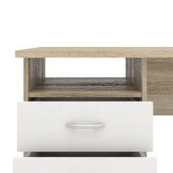 Tvilum Anni Koulupöytä Tammi/valkoinen -Veke Myymälä anni koulupoydan laatikot auki valkoinen tammi