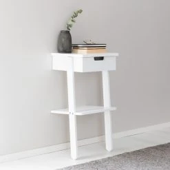 Veke Arki Yöpöytä Laatikolla 40x70 Cm Valkoinen