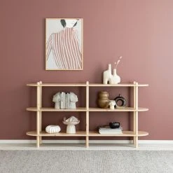 Veke Askel Avohylly 165x35x86 Cm Puuvalmis