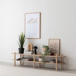 Veke Askel Tv-taso Matala 165 Cm Puuvalmis