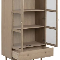 Ei Brändiä Aston Vitriini 80x40x145 Cm Valkoöljytty Tammi -Veke Myymälä aston vitriini tammi 5