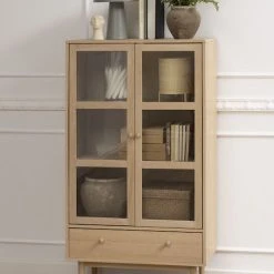 Ei Brändiä Aston Vitriini 80x40x145 Cm Valkoöljytty Tammi -Veke Myymälä aston vitriini tammi 9